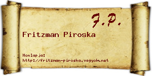 Fritzman Piroska névjegykártya