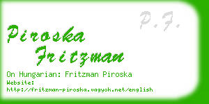 piroska fritzman business card